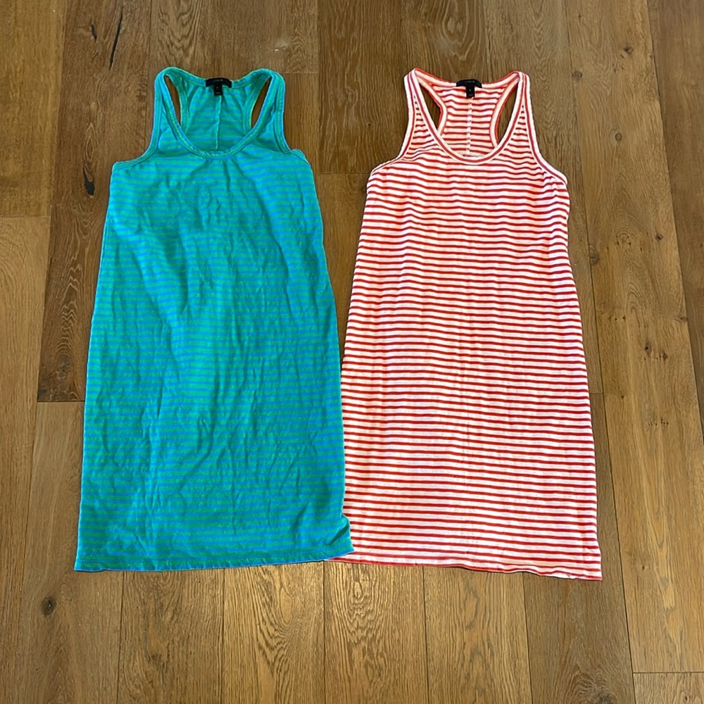 J Crew Striped Cotton Dresses - Small